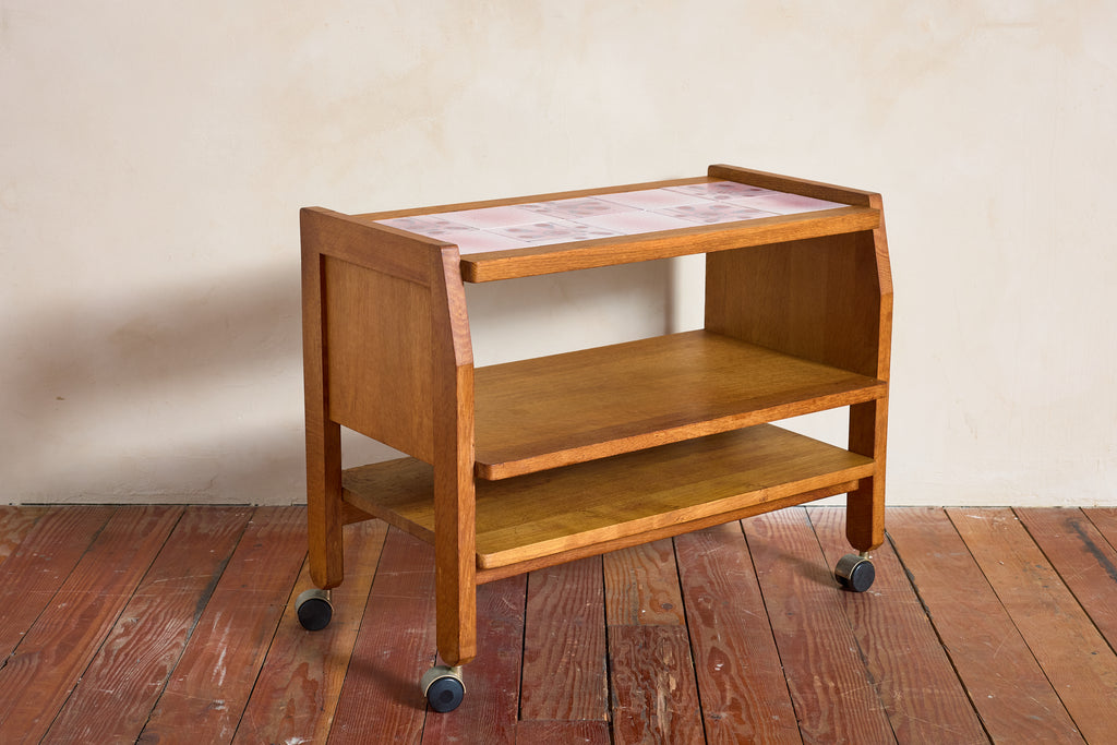 Guillerme et Chambron Bar Cart w/ Pink Ceramic