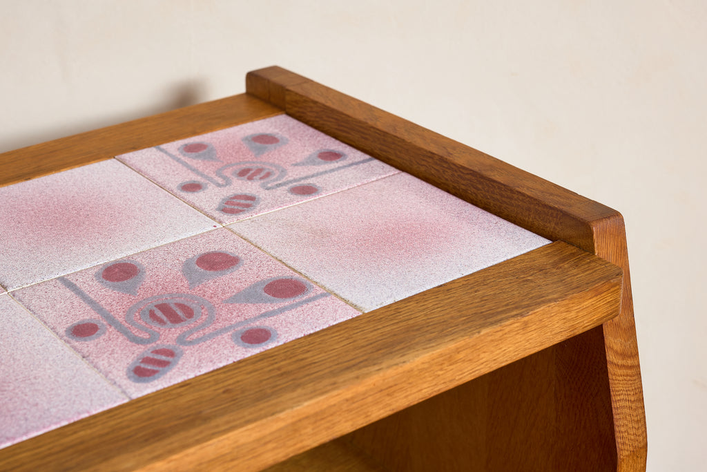 Guillerme et Chambron Bar Cart w/ Pink Ceramic