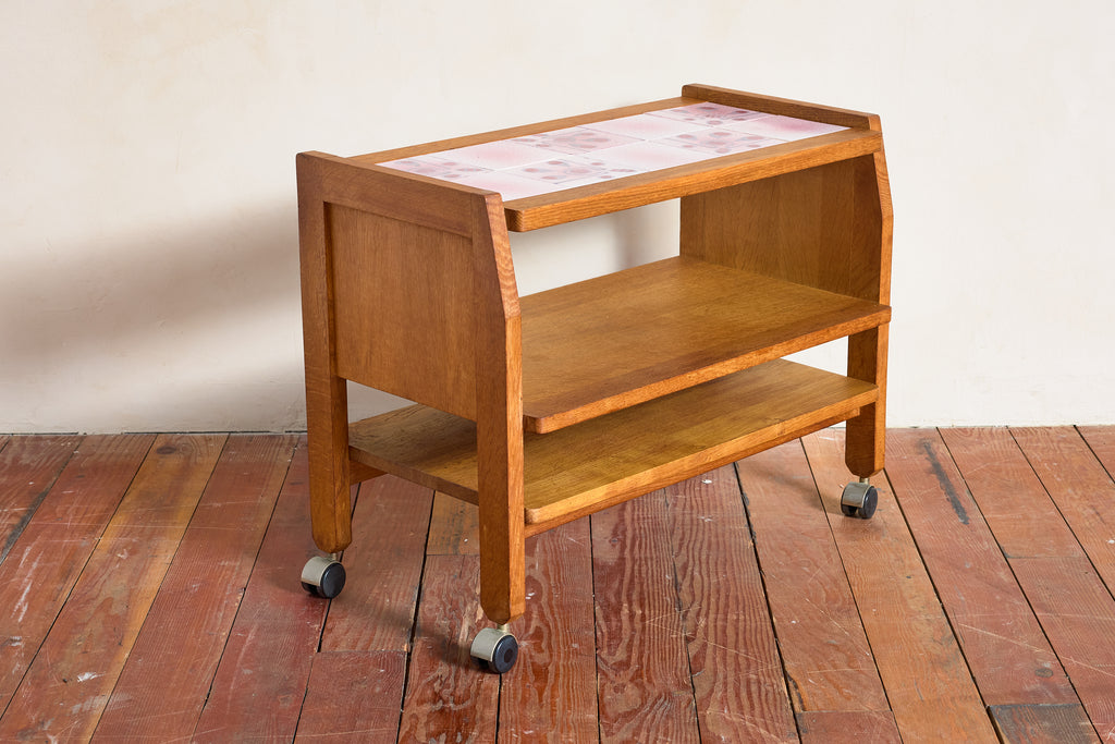 Guillerme et Chambron Bar Cart w/ Pink Ceramic