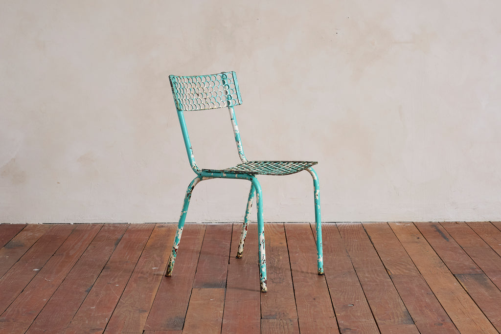Turquoise Rene Malaval Bistro Chairs - set of 6