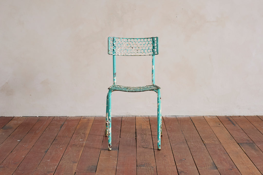 Turquoise Rene Malaval Bistro Chairs - set of 6