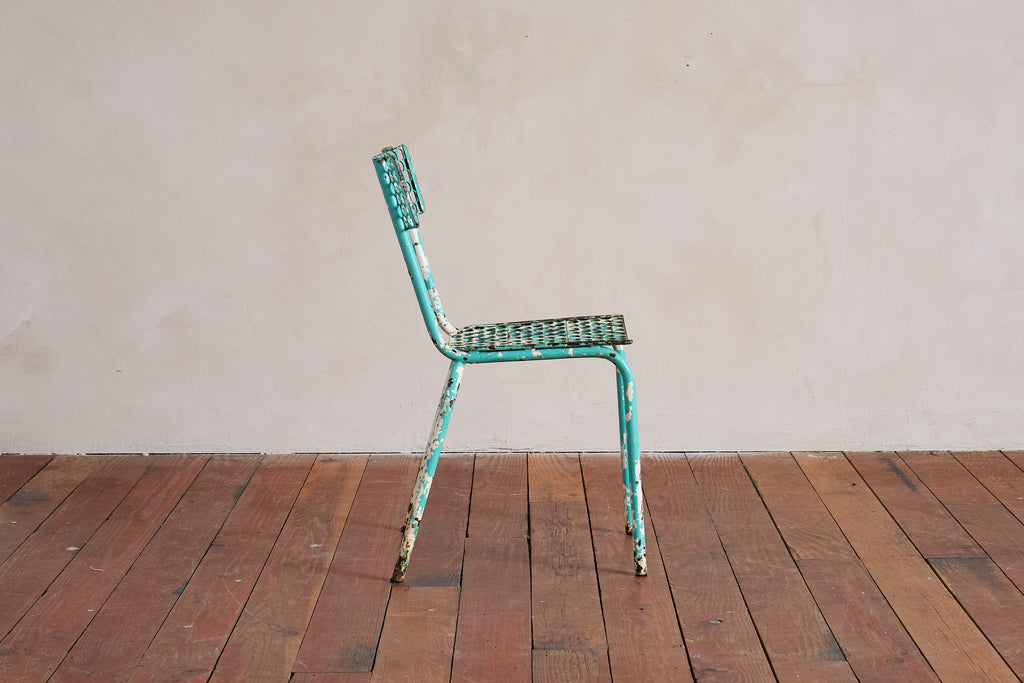 Turquoise Rene Malaval Bistro Chairs - set of 6