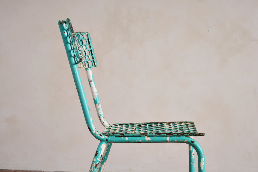 Turquoise Rene Malaval Bistro Chairs - set of 6