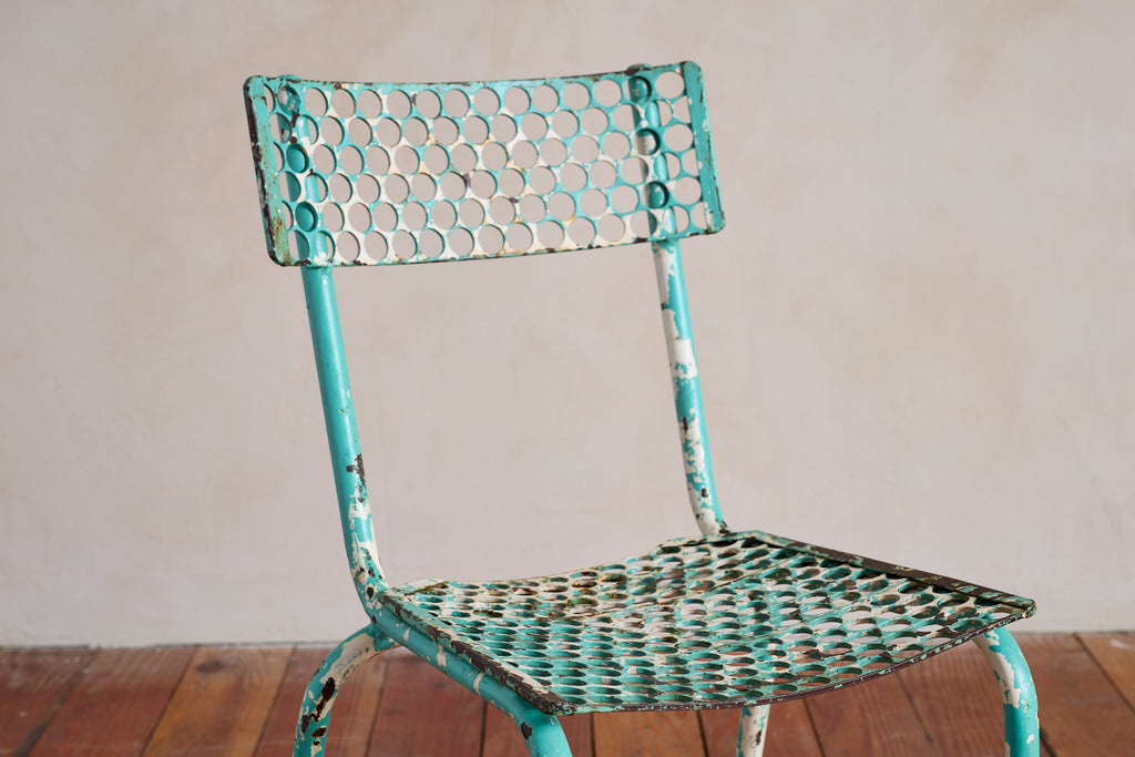 Turquoise Rene Malaval Bistro Chairs - set of 6