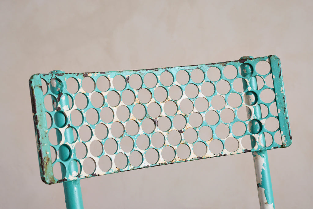 Turquoise Rene Malaval Bistro Chairs - set of 6