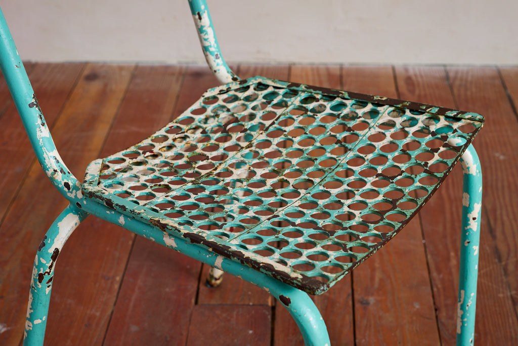 Turquoise Rene Malaval Bistro Chairs - set of 6