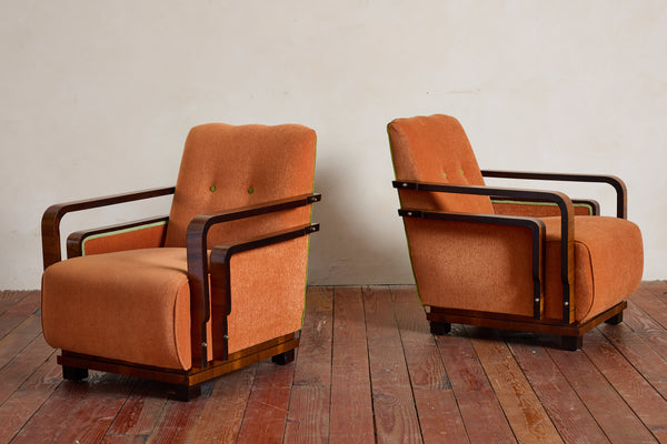 Pair of Italian Art Deco Armchairs