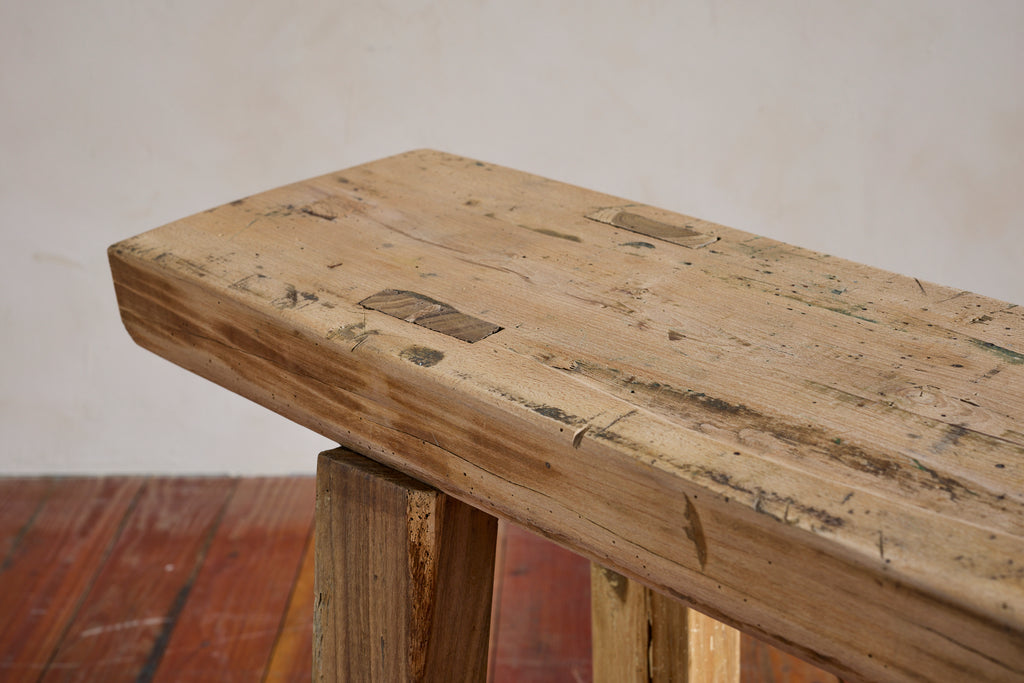 Primitive French Oak Console Table