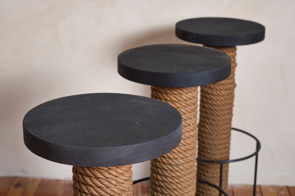 Audoux Minet Rope Bar Stools - Set of 3