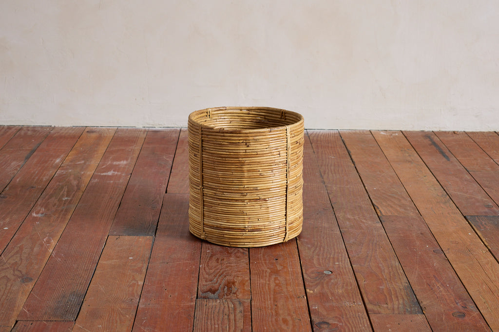 Vintage Rattan Waste Basket