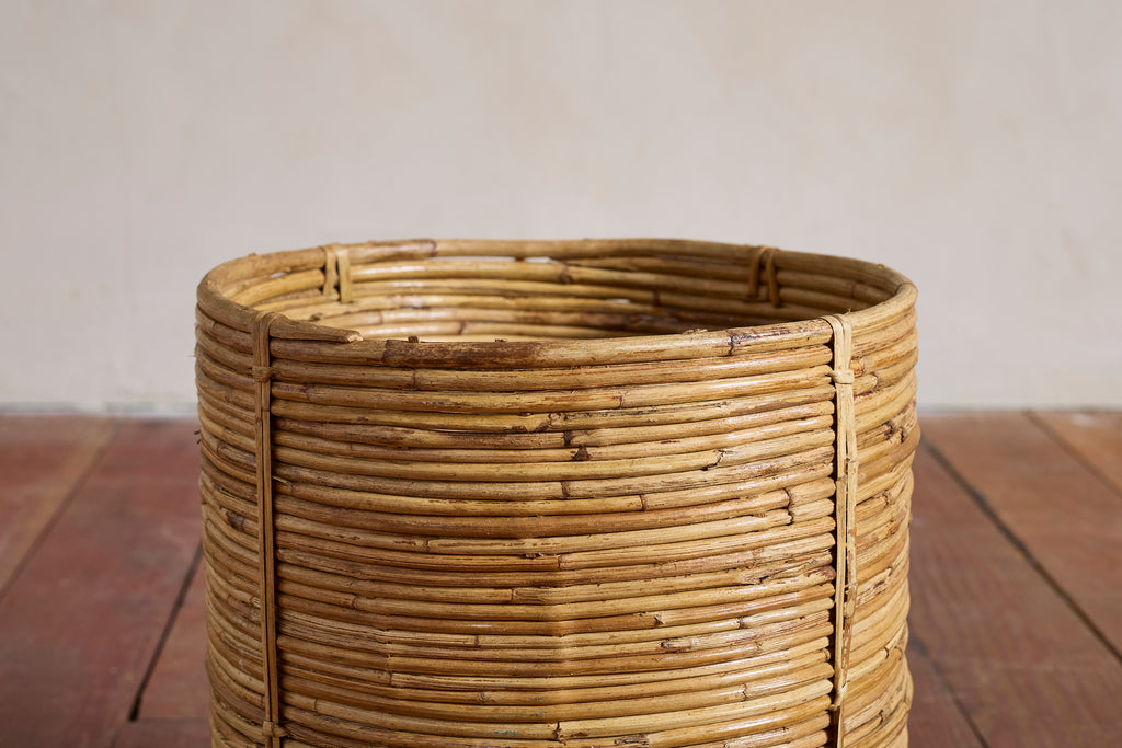 Vintage Rattan Waste Basket
