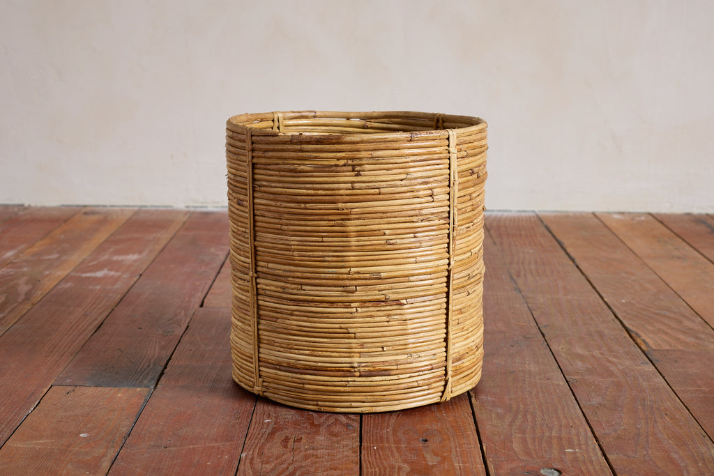 Vintage Rattan Waste Basket