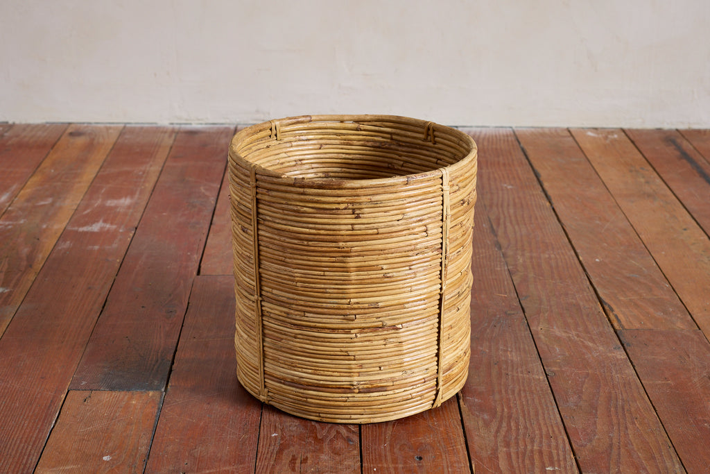 Vintage Rattan Waste Basket