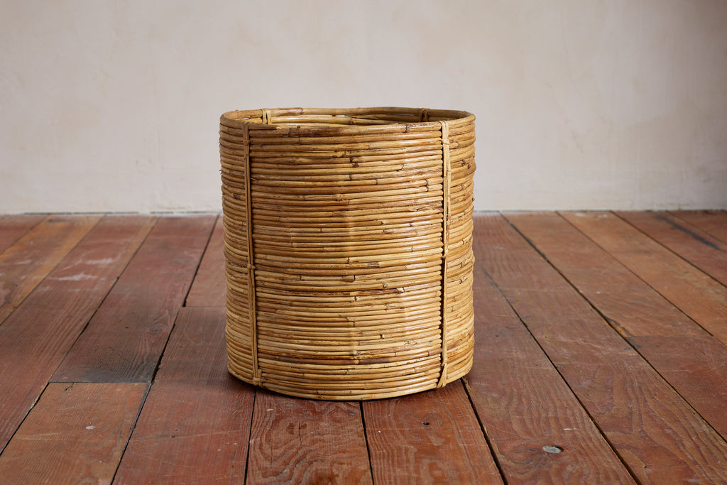 Vintage Rattan Waste Basket