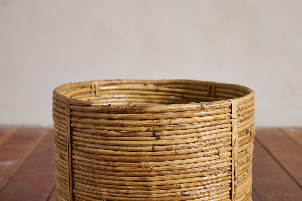 Vintage Rattan Waste Basket