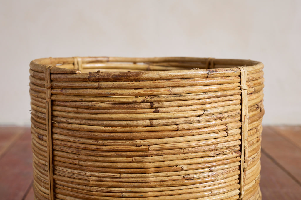 Vintage Rattan Waste Basket