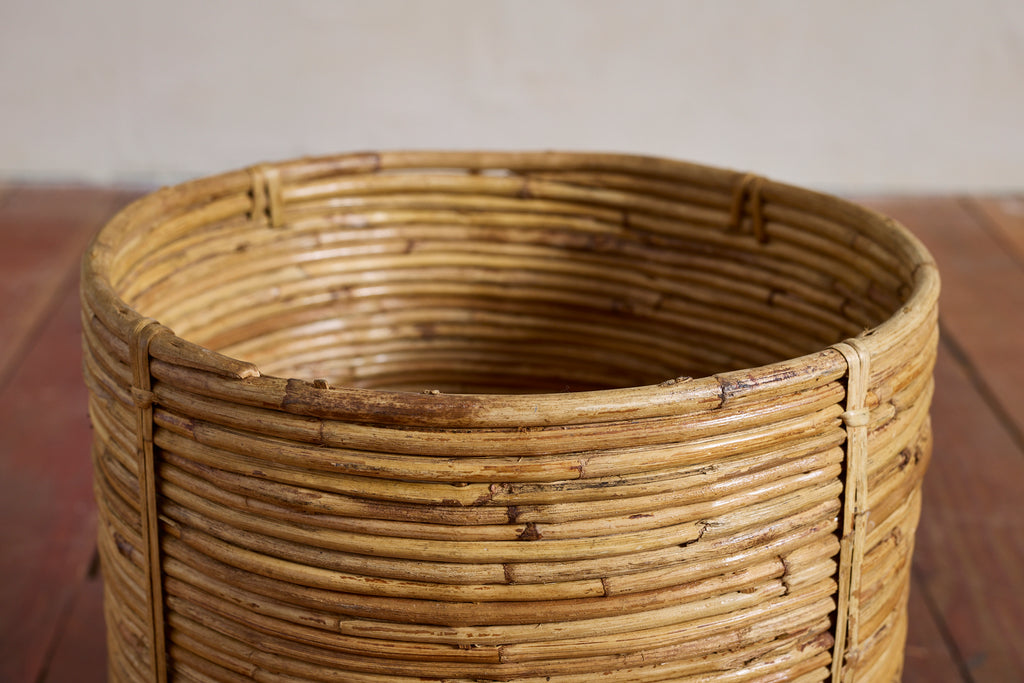 Vintage Rattan Waste Basket