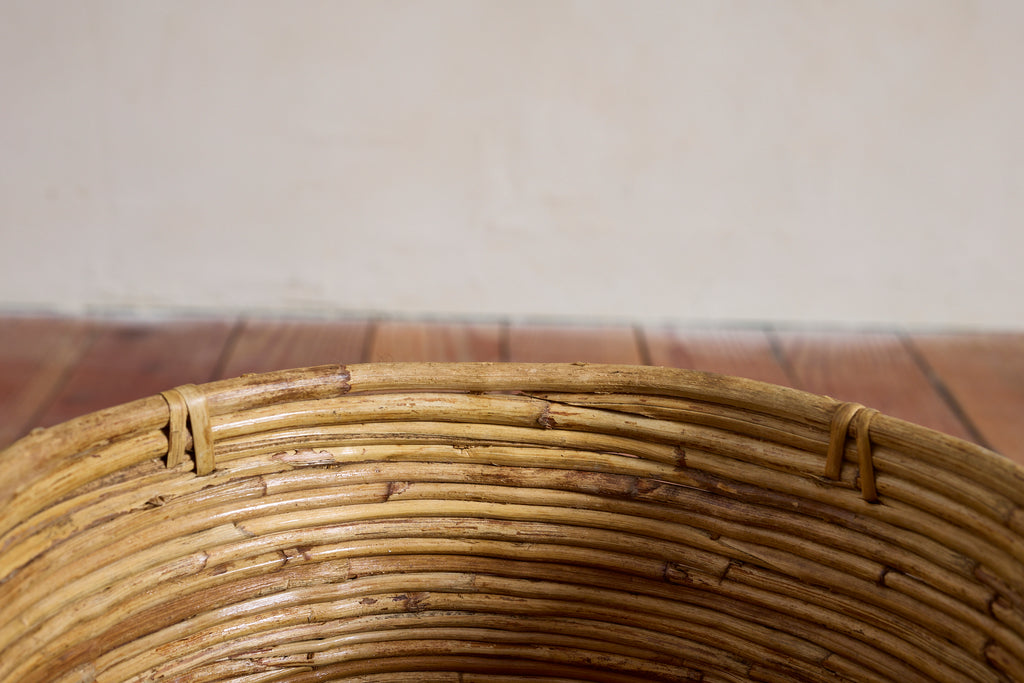 Vintage Rattan Waste Basket
