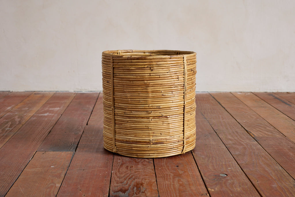 Vintage Rattan Waste Basket