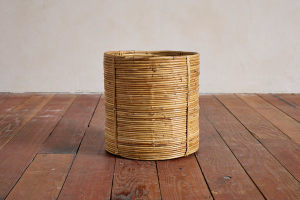 Vintage Rattan Waste Basket