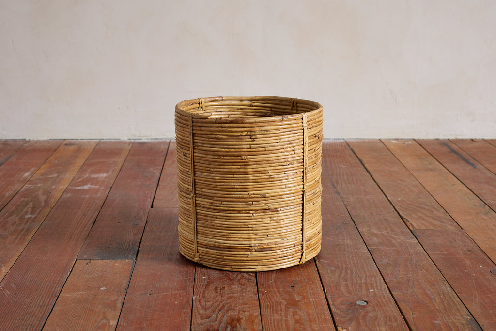 Vintage Rattan Waste Basket