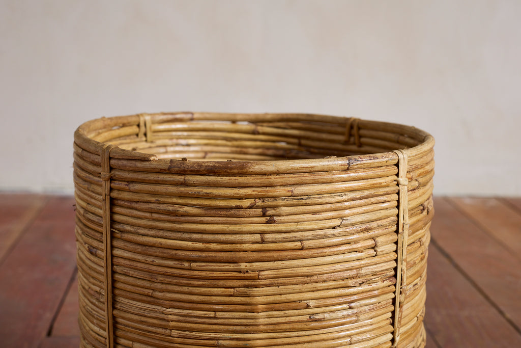 Vintage Rattan Waste Basket