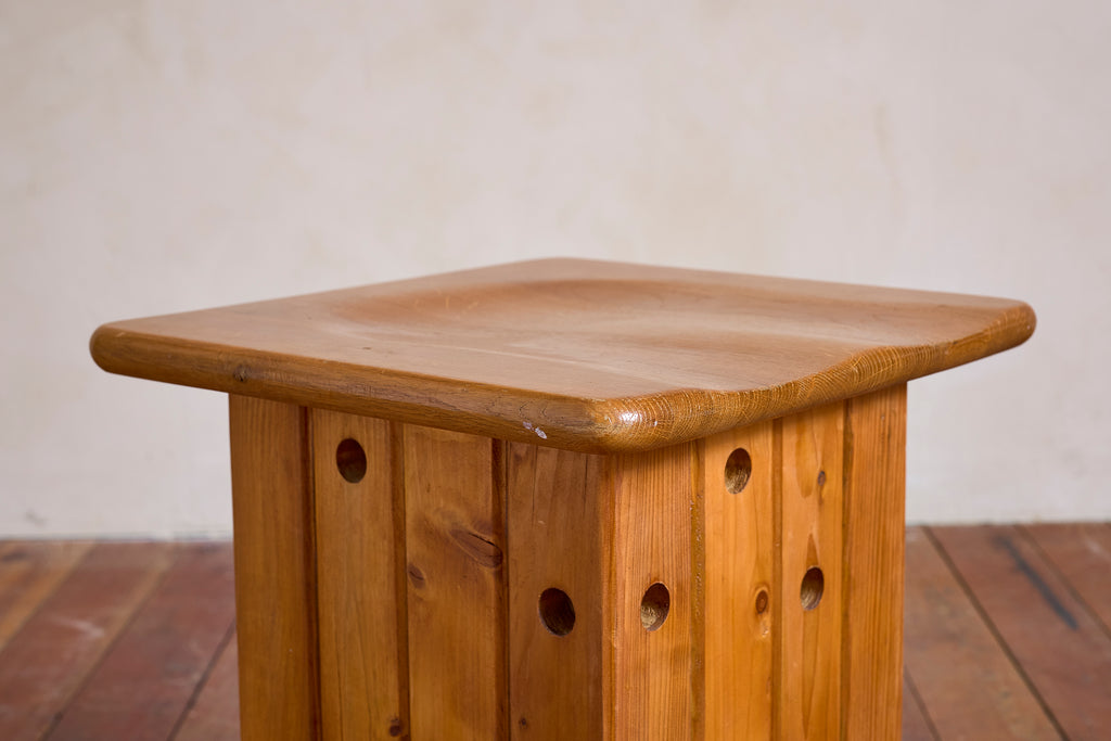 Pair of Pine Stools by Giuseppe Rivadossi