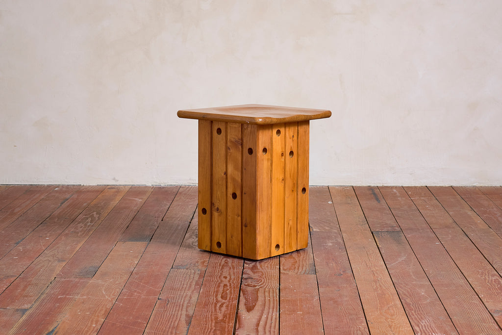 Pair of Pine Stools by Giuseppe Rivadossi