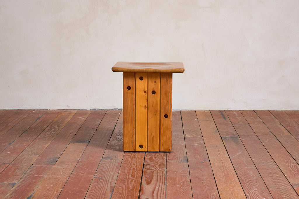 Pair of Pine Stools by Giuseppe Rivadossi