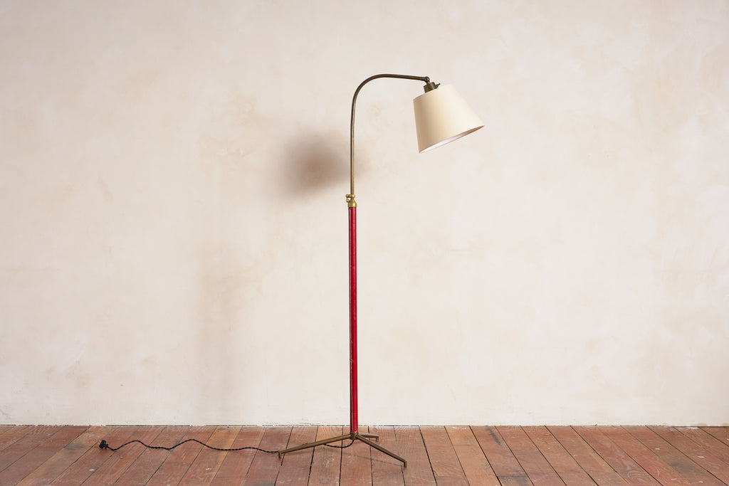 Jacques Adnet Style Floor Lamp - Red