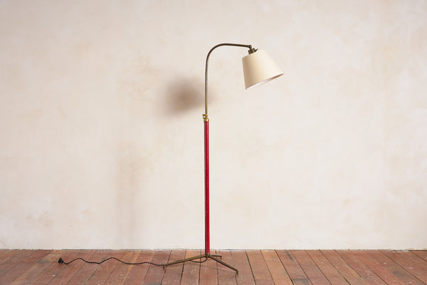 Jacques Adnet Style Floor Lamp - Red