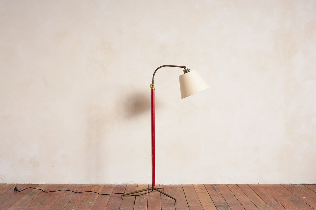 Jacques Adnet Style Floor Lamp - Red