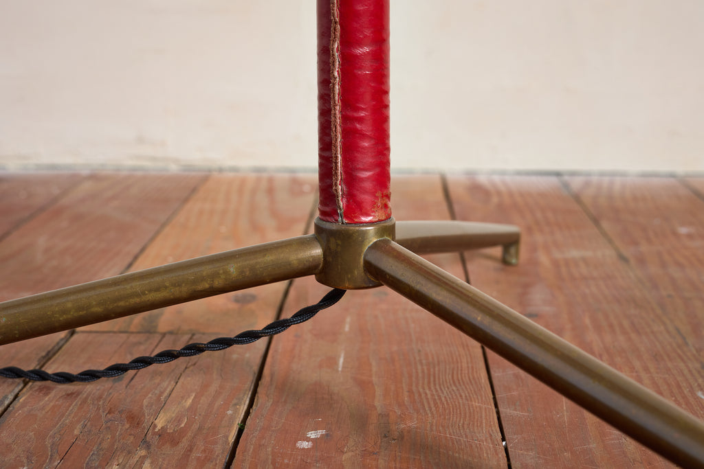 Jacques Adnet Style Floor Lamp - Red