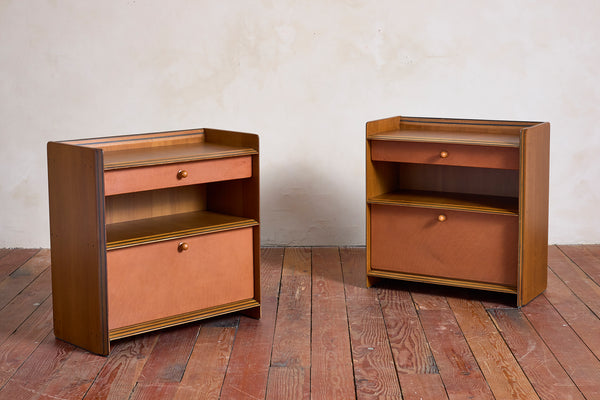 Tobia Scarpa Leather Nightstands