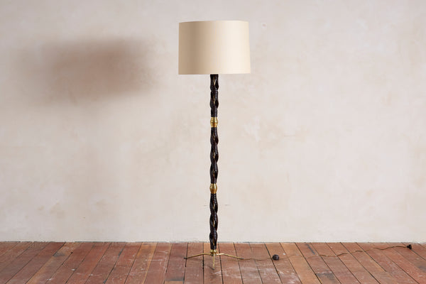 1950's Italian Spiral Wood Floor lamp