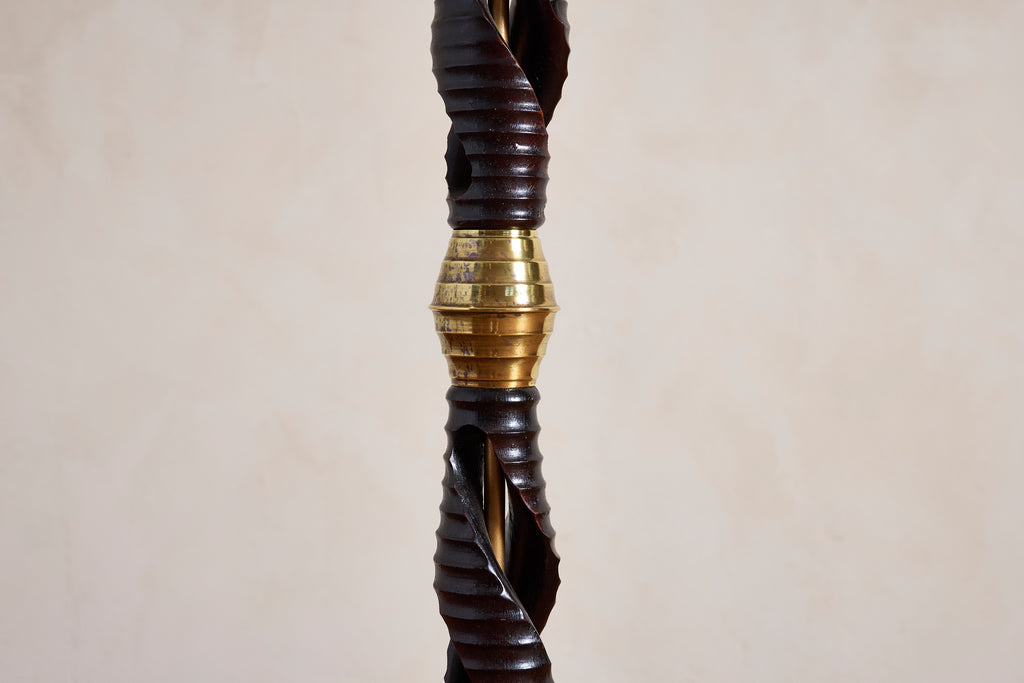 1950's Italian Spiral Wood Floor lamp