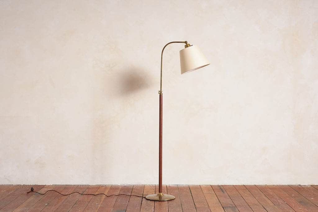 Jacques Adnet Style Floor Lamp - Brown