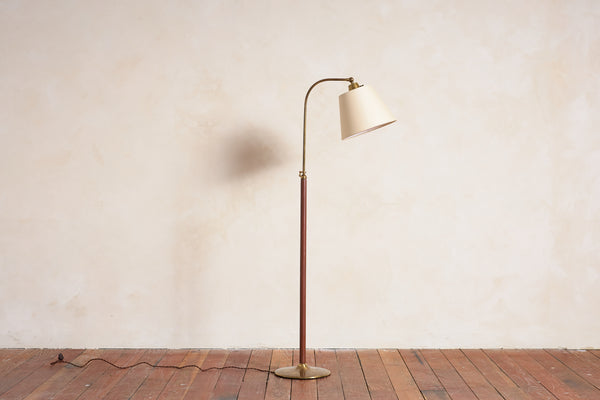Jacques Adnet Style Floor Lamp - Brown