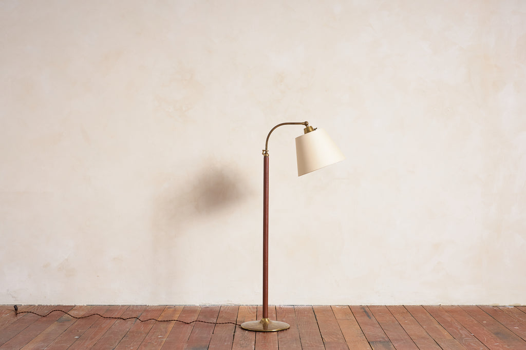 Jacques Adnet Style Floor Lamp - Brown