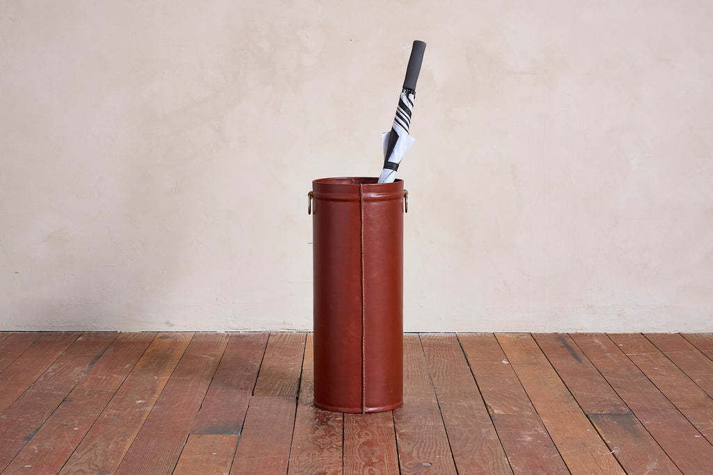 Jacques Adnet Style Leather Umbrella Holder