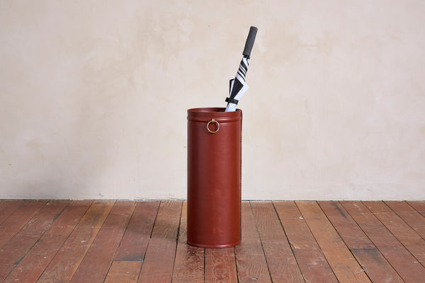 Jacques Adnet Style Leather Umbrella Holder