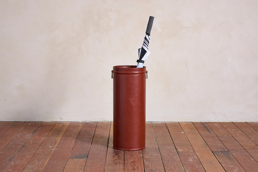 Jacques Adnet Style Leather Umbrella Holder