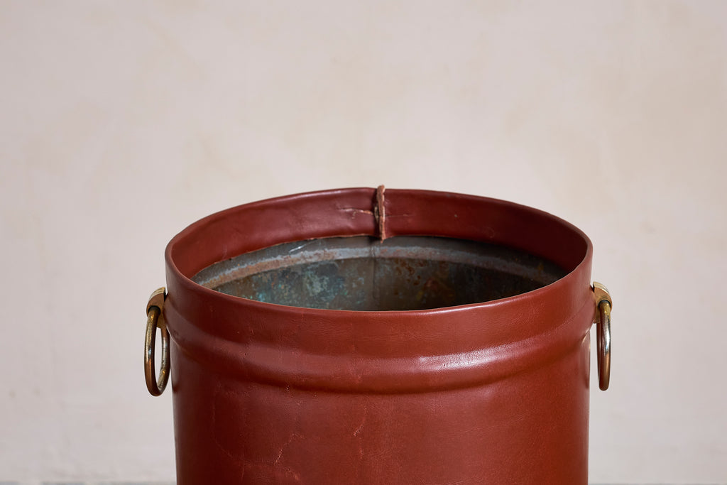 Jacques Adnet Style Leather Umbrella Holder