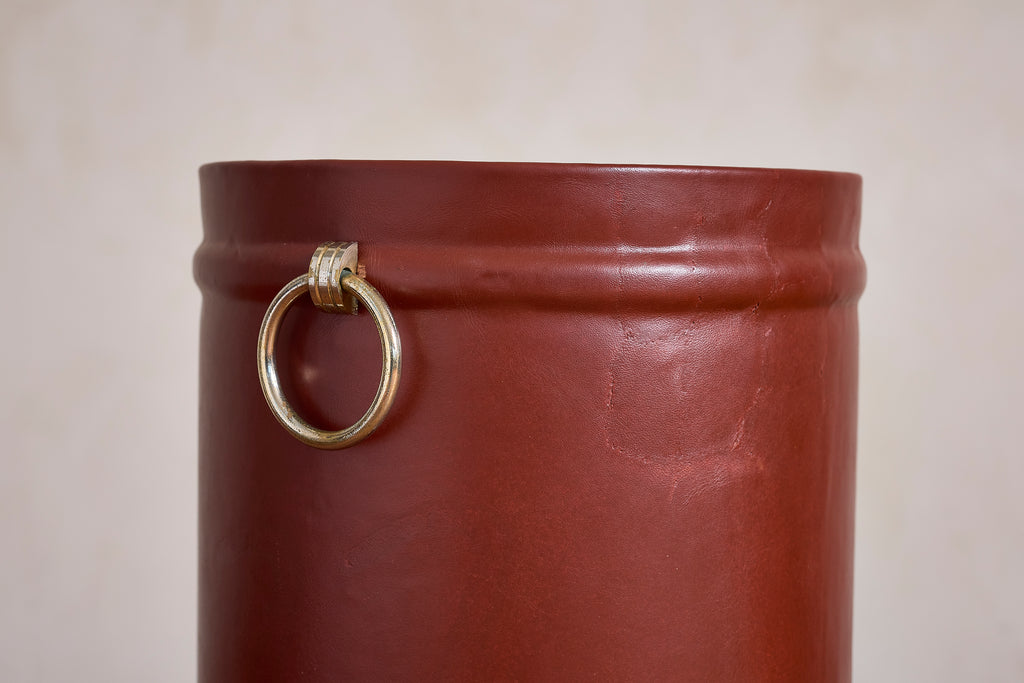 Jacques Adnet Style Leather Umbrella Holder