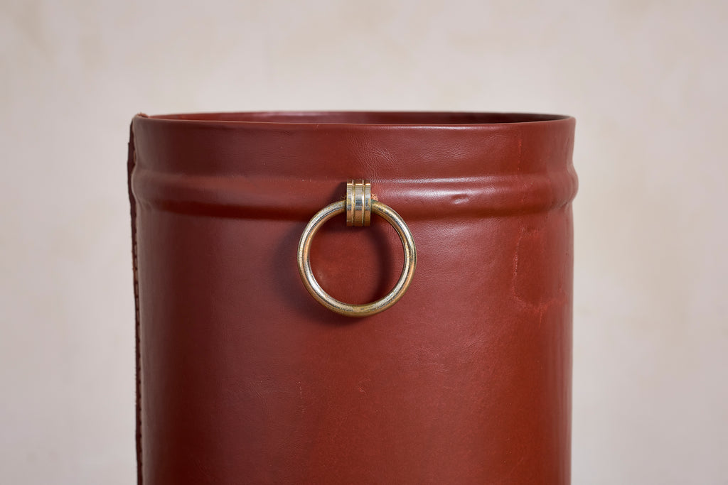 Jacques Adnet Style Leather Umbrella Holder