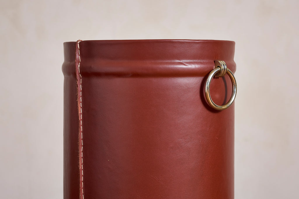 Jacques Adnet Style Leather Umbrella Holder