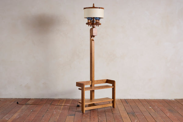 Guillerme et Chambron Floor Lamp with Bookshelf