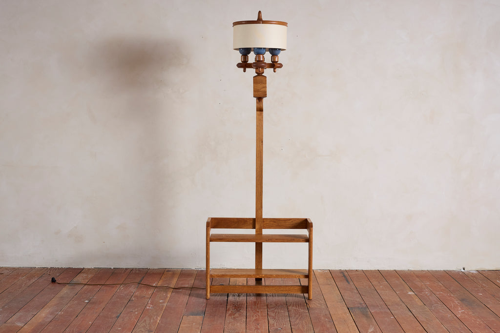 Guillerme et Chambron Floor Lamp with Bookshelf
