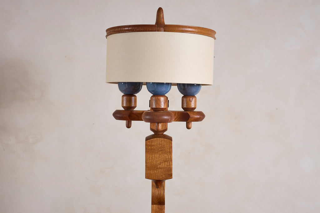 Guillerme et Chambron Floor Lamp with Bookshelf