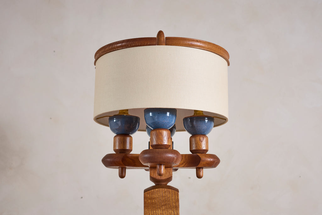 Guillerme et Chambron Floor Lamp with Bookshelf